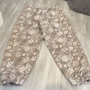 TNA Cozy fleece Floral Patterned Jogger Pants size small